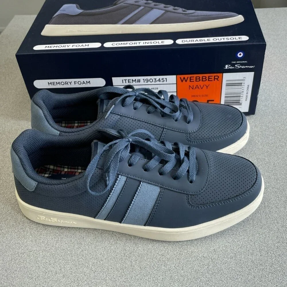Ben Sherman Webber Men's Size 10.5  Navy Sneakers Memory Foam